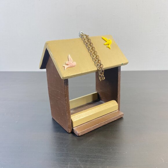 Vintage Hut Bird Feeder, Yard and Garden Decor, Small Wooden Cage, Beautiful Han - Picture 8 of 10